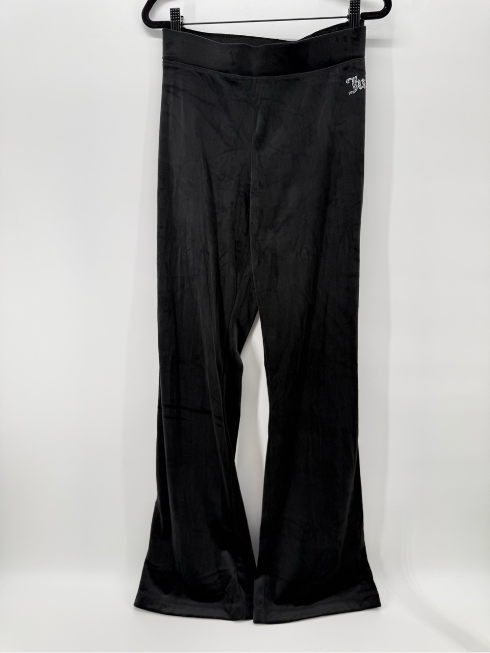 Y2K juicy couture high rise black velour sweatpants L